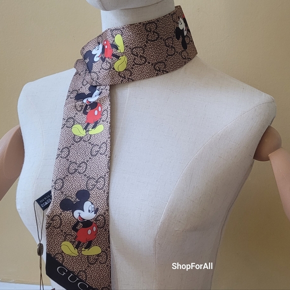 Gucci Brown Mickey Mouse Scarf - Picture 1 of 12